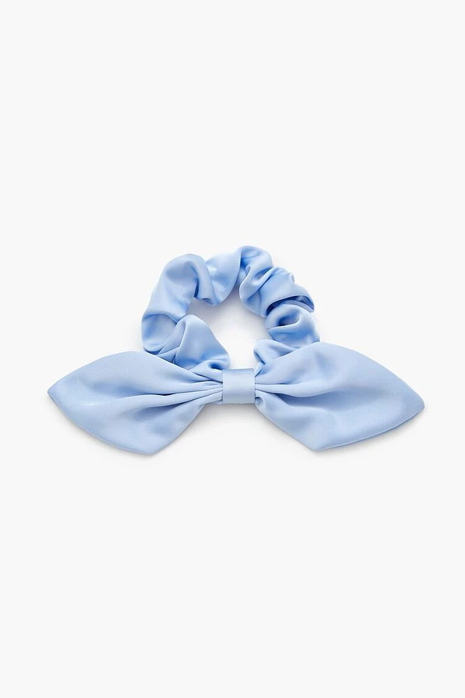 Ruched Satin Bow Hair Scrunchie