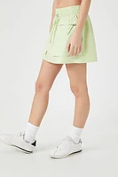 Poplin Zip-Pocket Mini Skirt