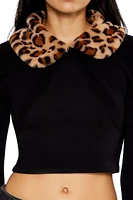 Leopard Faux Fur Cardigan Sweater