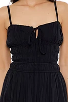 Shirred Sweetheart Midi Dress