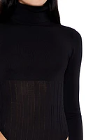 Sweater-Knit Turtleneck Bodysuit