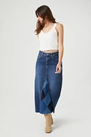 Patchwork Denim Maxi Skirt