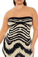 Plus Chevron Tube Maxi Dress