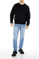 Frayed Slim-Fit Mid-Rise Jeans