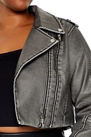 Plus Cropped Moto Jacket