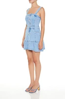 Denim Fit & Flare Mini Dress