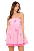 Butterfly Strapless Mini Dress