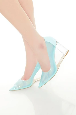 Transparent Wedge Heel Pumps