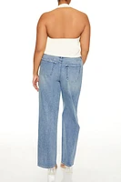 Plus High-Rise Straight Jeans