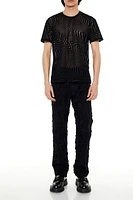 Frayed Mid-Rise Slim-Fit Jeans