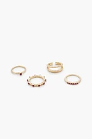 Faux Gemstone Ring Set