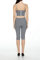 Gingham Mid-Rise Capri Pants