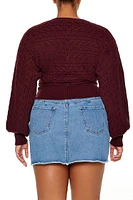 Plus Cable Knit Surplice Top