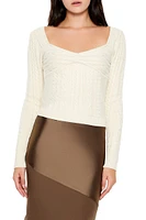 Cable Knit Square-Neck Sweater