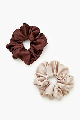 Ruched Satin Hair Scrunchie Set