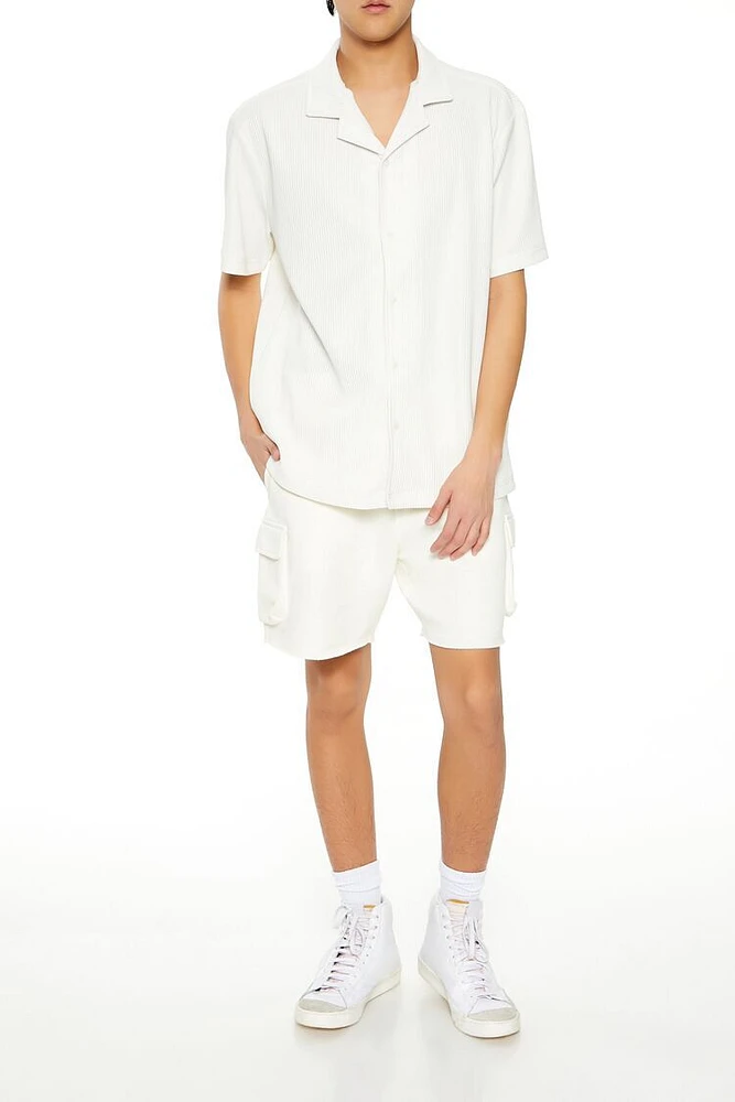 Mid-Rise Drawstring Cargo Shorts