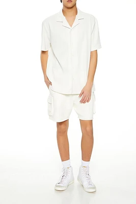 Mid-Rise Drawstring Cargo Shorts