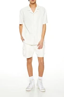 Mid-Rise Drawstring Cargo Shorts
