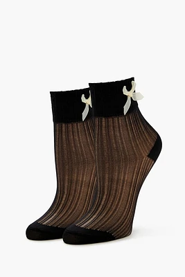 Bow Ribbed Crew Socks