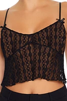 Sheer Lace Bow Cami