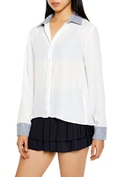 Sheer Chiffon Two-Tone Shirt