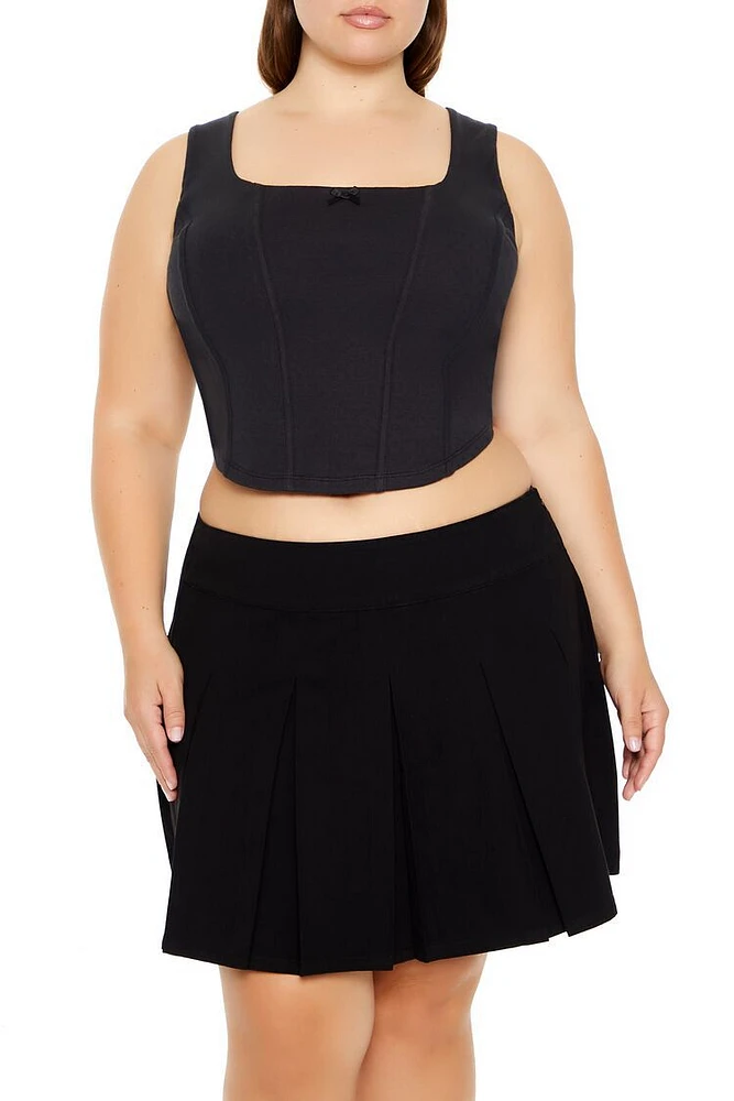 Plus Pointelle Bow Crop Top