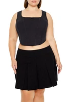 Plus Pointelle Bow Crop Top