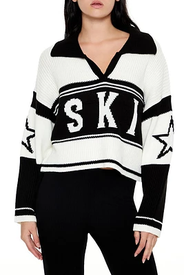 Ski Split-Neck Star Sweater