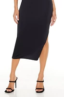 Contour Sculpt Slit Midi Skirt