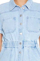 Denim Button-Front Romper