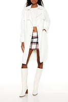 Faux Suede Trench Coat
