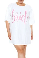 Plus Sequin Bride T-Shirt Mini Dress