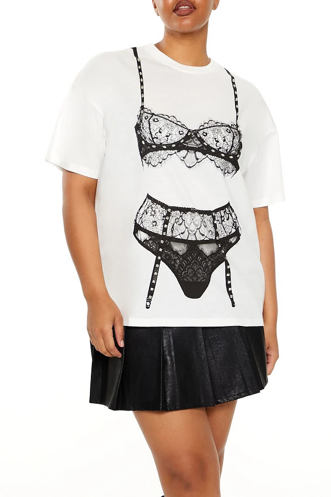 Plus Lingerie Graphic Tee