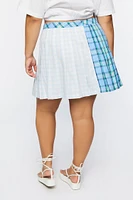 Plus Reworked Plaid Mini Skirt