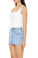 Lace-Up Eyelet Bustier Tank Top