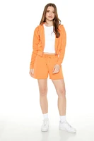 Cropped Fleece Zip-Up Hoodie