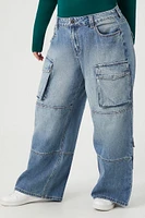 Plus Wide-Leg Cargo Jeans