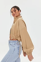 Batwing-Sleeve Cropped Jacket