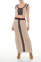 Striped Crochet Tank Top & Skirt Set