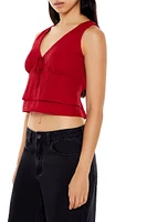 Chiffon Open-Back Crop Top