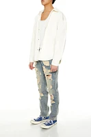 Distressed Mid-Rise Baggy Jeans