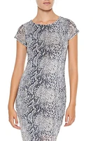 Snake Print Bodycon Midi Dress