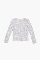 Girls Pointelle Ditsy Floral Top (Kids)