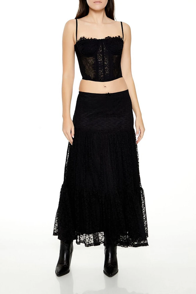 Lace A-Line Maxi Skirt