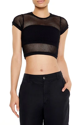 Sheer Mesh Cropped Tee