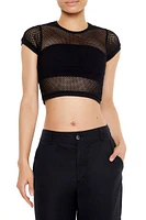 Sheer Mesh Cropped Tee