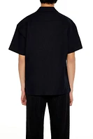 Floral Patch Drop-Sleeve Shirt