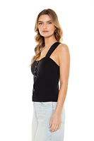 Sleeveless Snap-Button Top