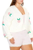 Plus Rose Cardigan Sweater