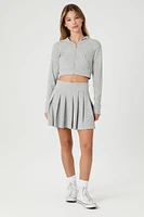 Cropped Zip-Up Hoodie